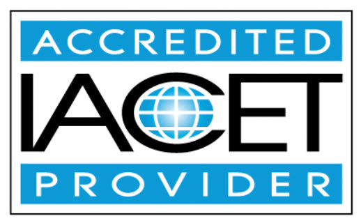 The logo of The International Association for Continuing Education and Training's (IACET), an Ecore education affiliate.